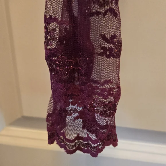 Moda International Pink And Maroon Lace Wrap Blouse With Beautiful Ribbon Y2k - Picture 4 of 4